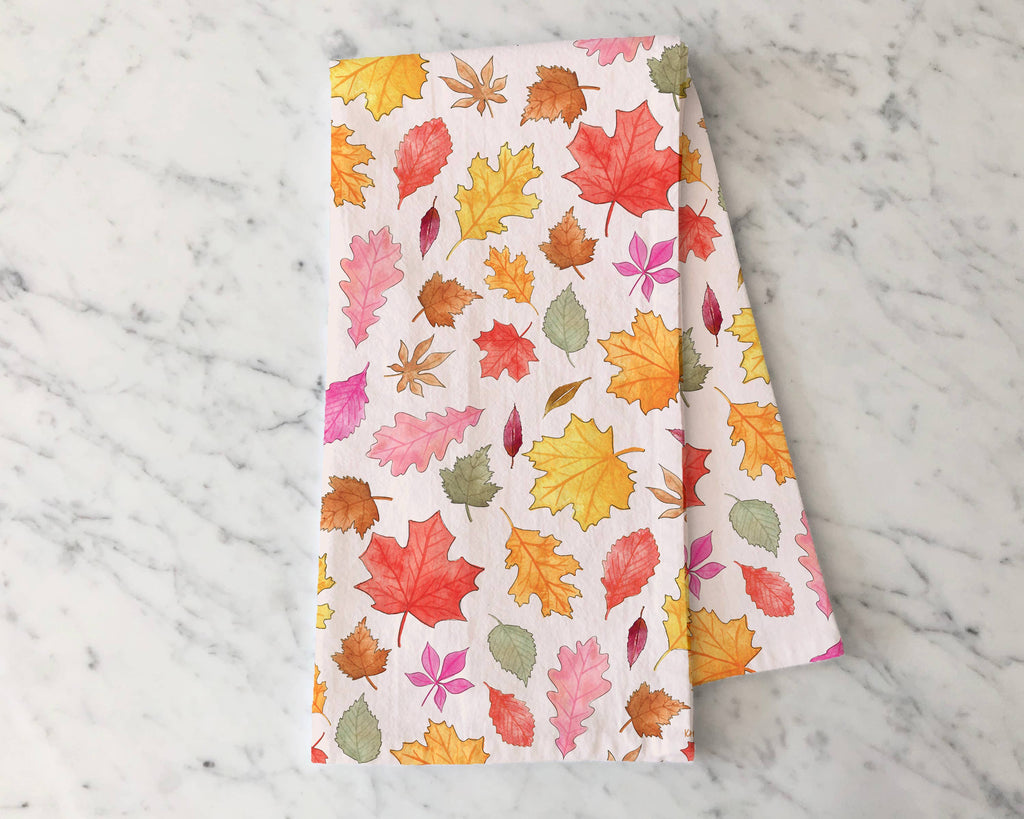 Colorful Fall Leaves - Autumn Tea Towel
