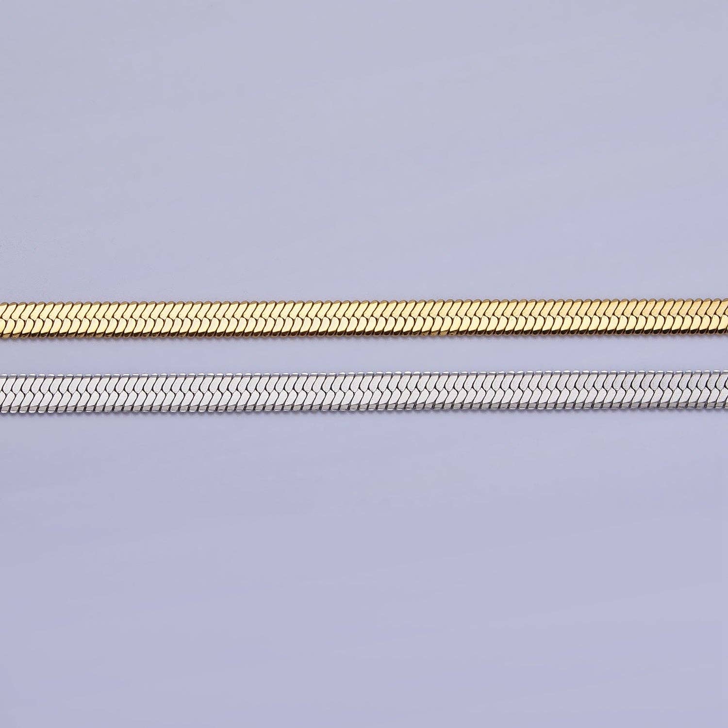 Dainty 2.5mm Gold Herringbone Snake Chain Necklace