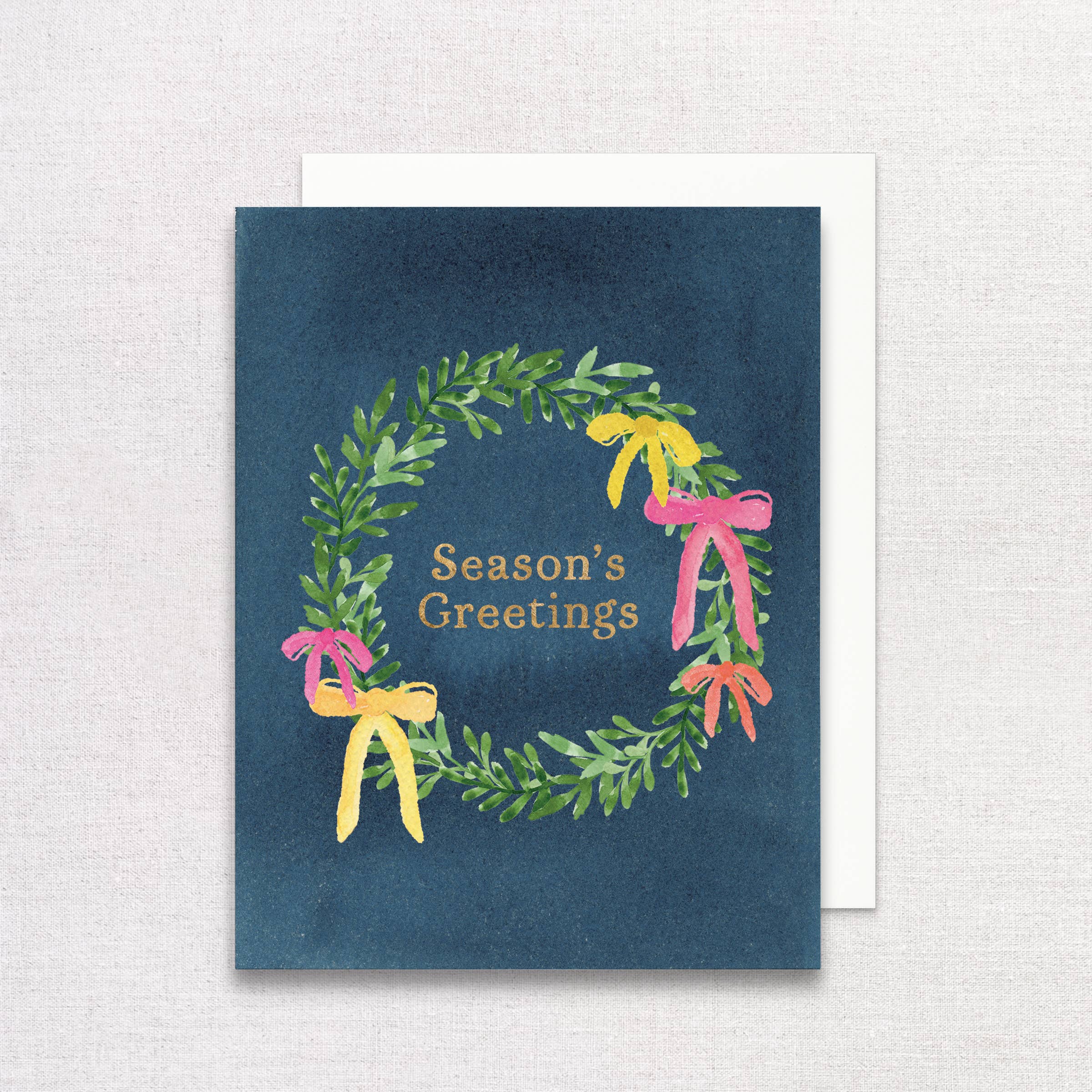 Season's Greetings Holiday Wreath Greeting Card | Set of 6