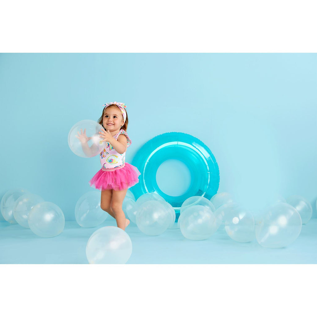 Pink Fish/Stripe Reversible Swimsuit & Tutu Set
