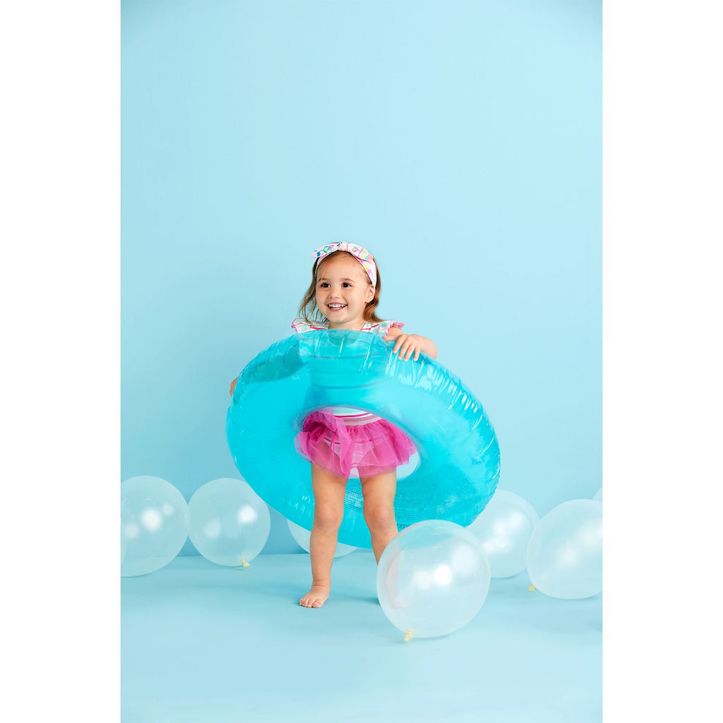 Pink Fish/Stripe Reversible Swimsuit & Tutu Set