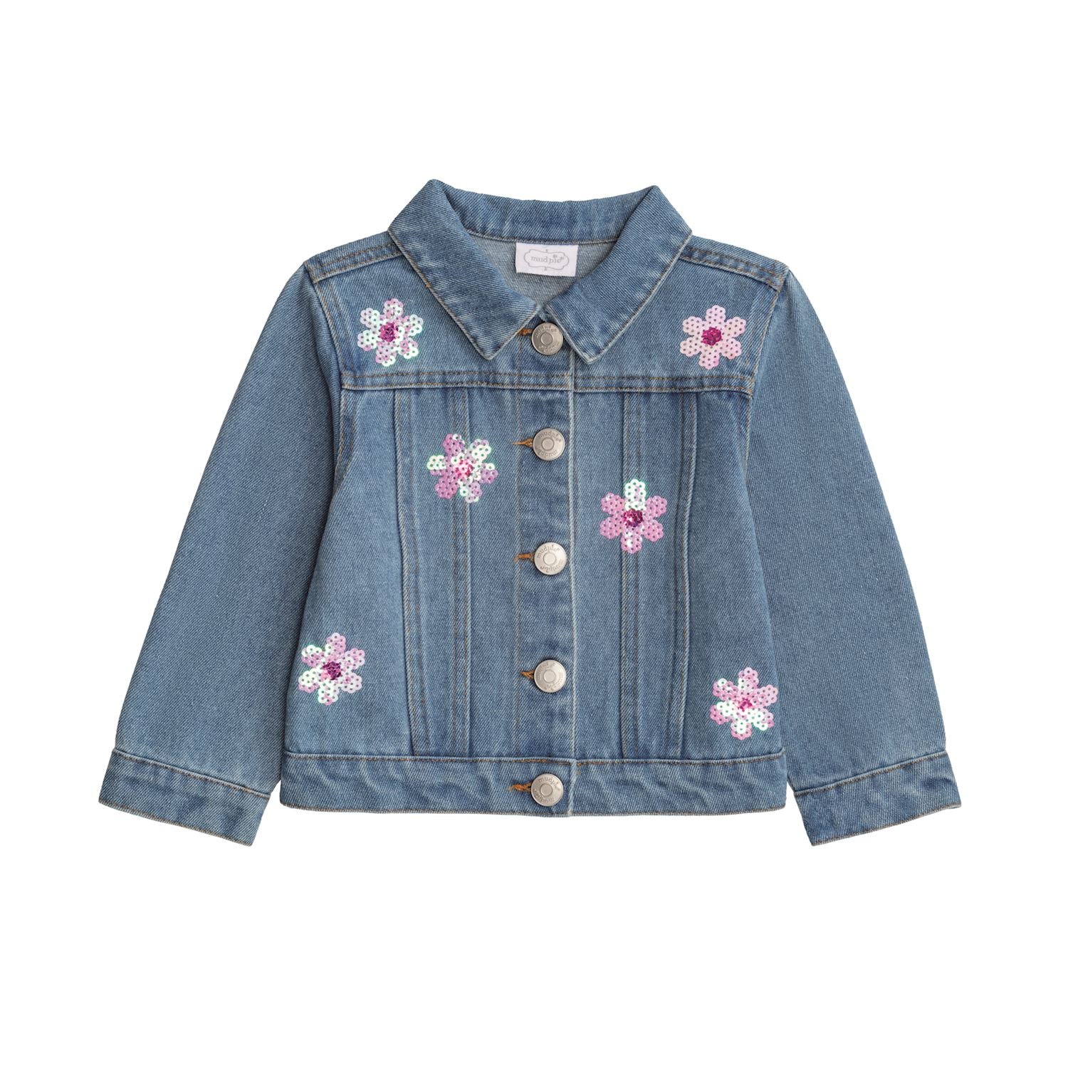 Sequin Daisy Denim Jacket