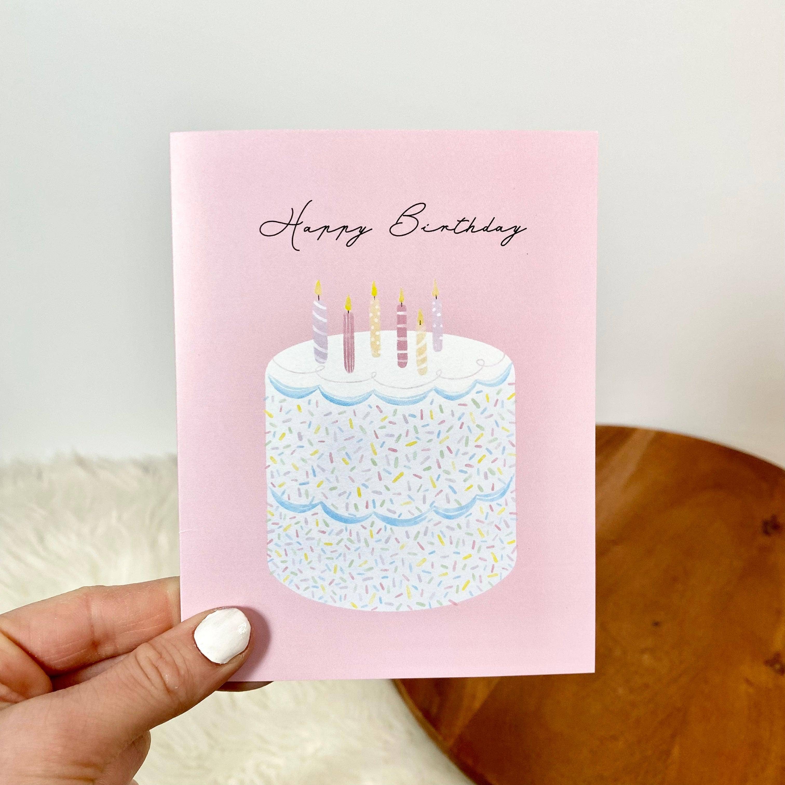 Happy Birthday Elegant Cake Birthday Cards