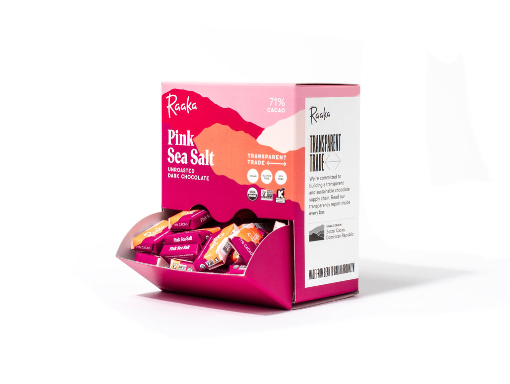 71% Pink Sea Salt Mini Chocolate Bars $1 Per