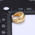 24K Gold Filled Celestial North Star CZ Dome Huggie Earrings