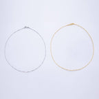 16K Gold Filled 1mm Twist Snake Chain 16 Inch Necklace in Silver