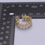 14k Gold Filled Hoop Earrings Baguette Hoop Earrings