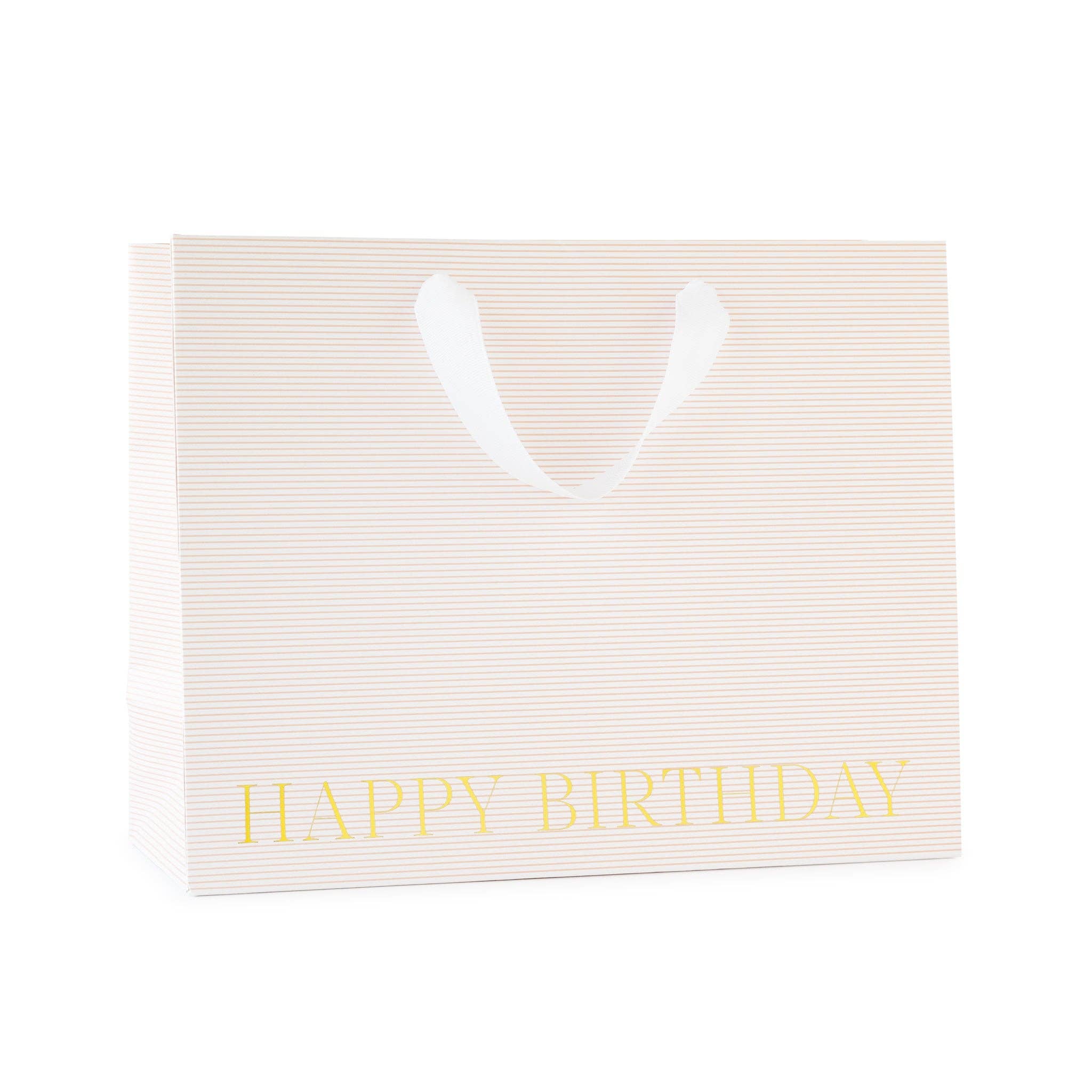 Large Rose Pinstripe Happy Birthday Gift Bag