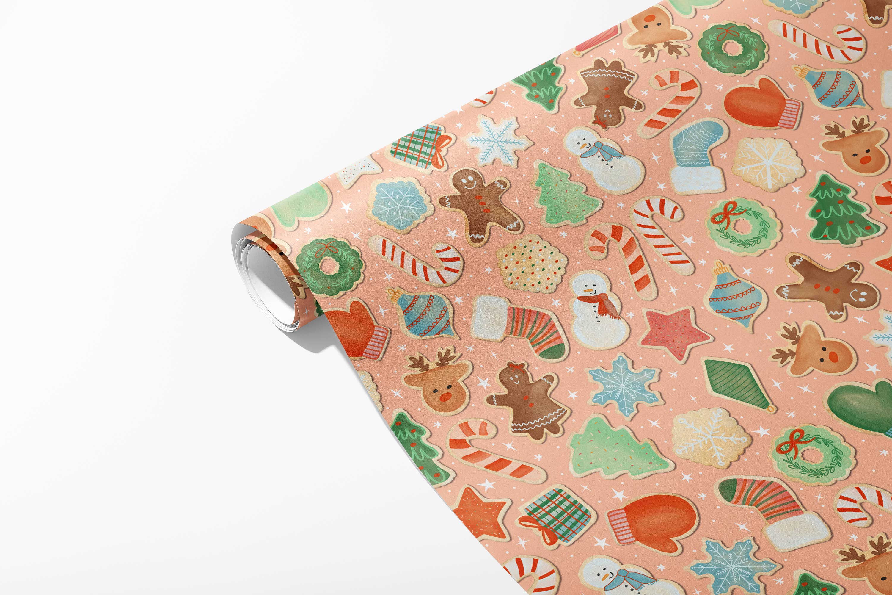 Christmas Cookies - Holiday Wrapping Paper - 3 Sheet Roll