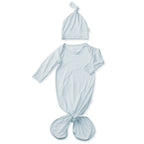 Bamboo Knotted Baby Gown & Beanie Blue