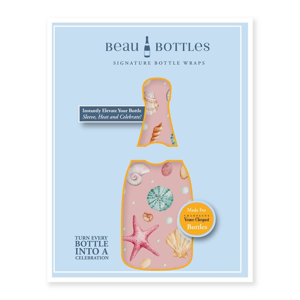 Bottle Wrap Pink Seashells - Champagne Collection