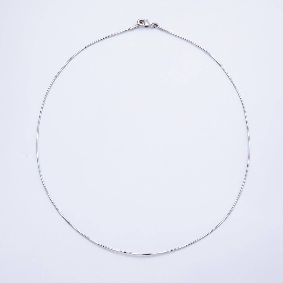 16K Gold Filled 1mm Twist Snake Chain 16 Inch Necklace in Silver