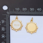 24K Gold Filled "11:11" Angel Number White Enamel Celestial Sun Flower Charm