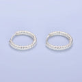Sterling Silver Minimalist Line Textured Hoops