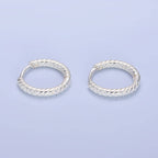 Sterling Silver Minimalist Line Textured Hoops