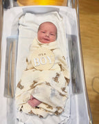 Bamboo Muslin Swaddle Baby Blanket (Teddy Bear)