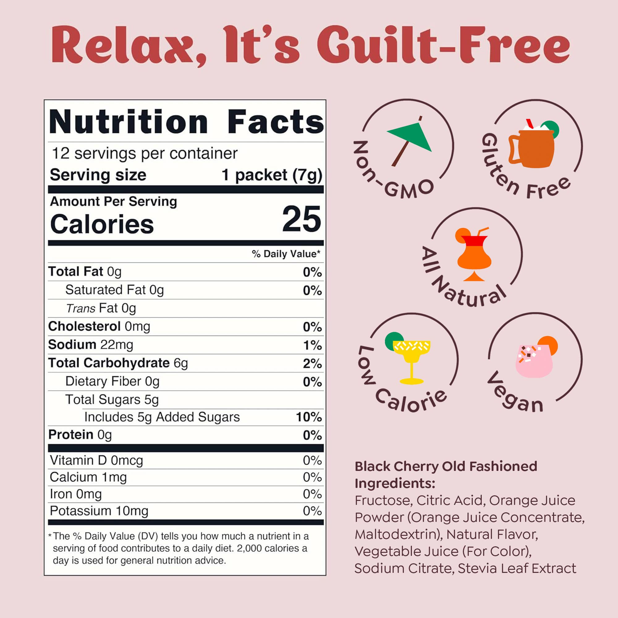 Black Cherry Old Fashioned Mixer - 12 Servings Multipack