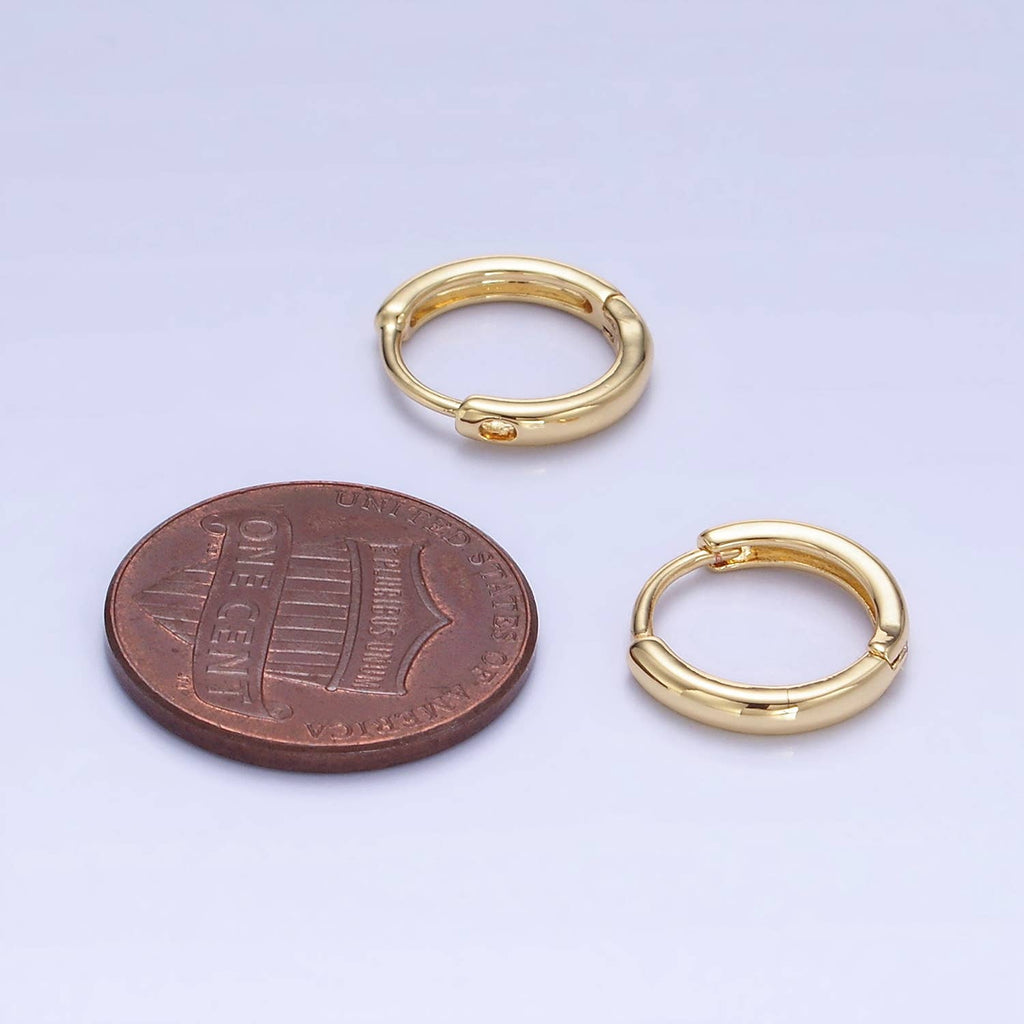 14K Gold Filled 13mm Minimalist Huggie Earrings