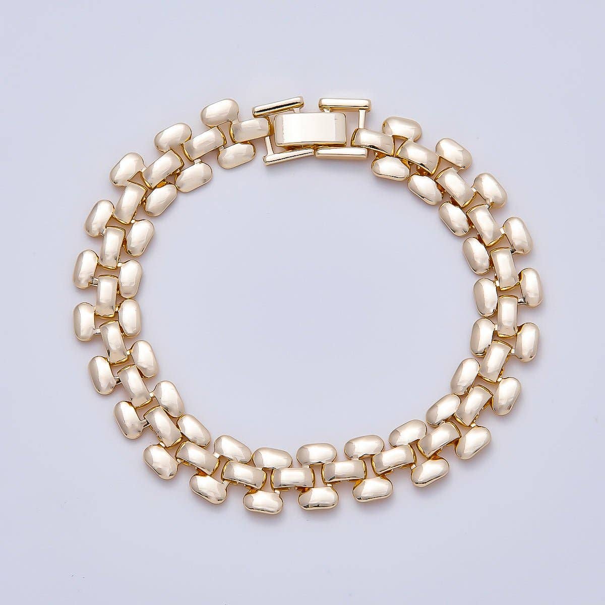 16K Gold Filled 9mm Minimalist Panther Chain Statement 7 Inch Bracelet