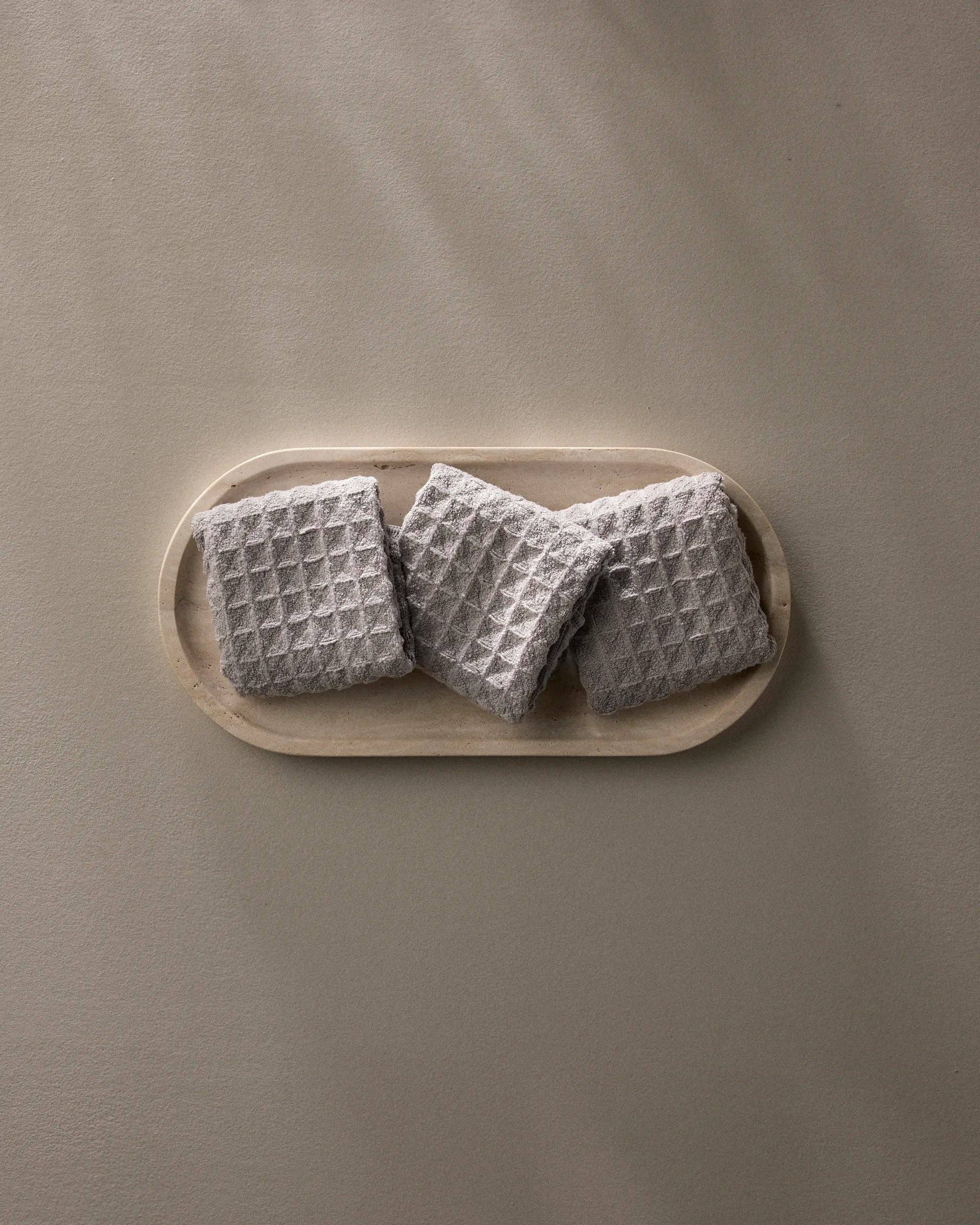 Stone Waffle Washcloth Set