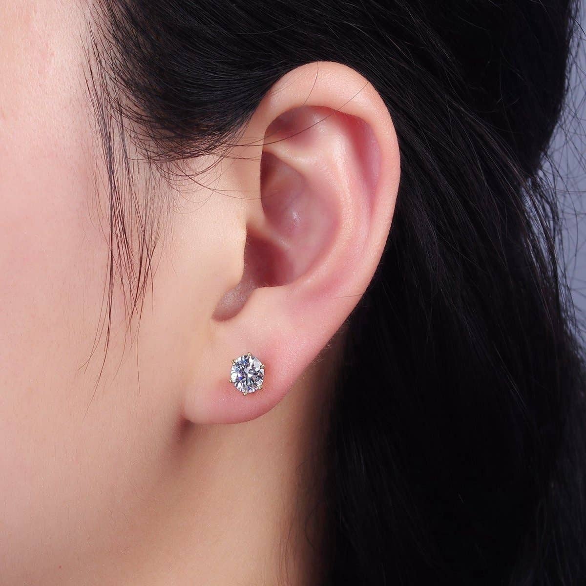 14K Gold Filled Round Bezel Minimalist Stud Earrings