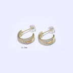 Dainty Gold Hoop Earring Micro Pave Hoop Stud Earring
