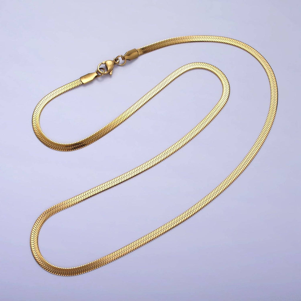 Dainty 2.5mm Silver Herringbone Snake Chain Necklace