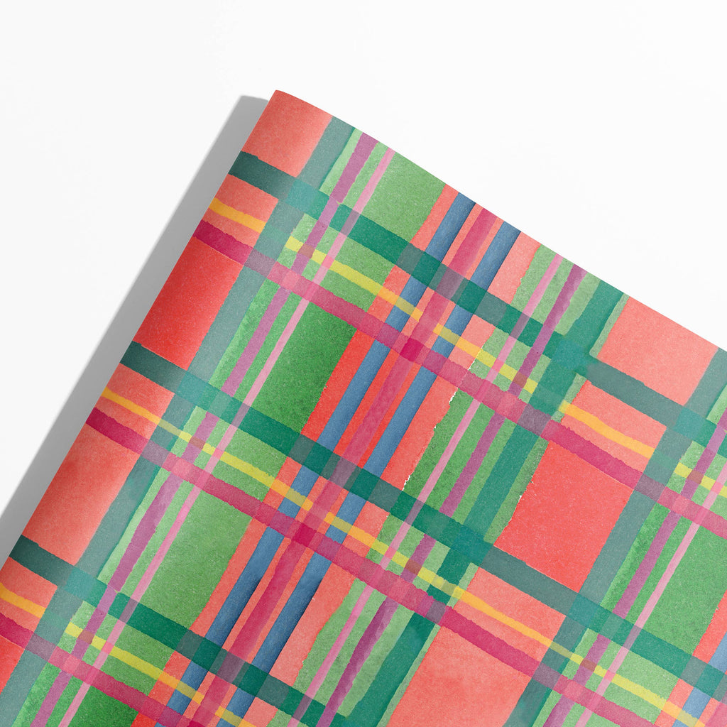 Watercolor Holiday Plaid Gift Wrap