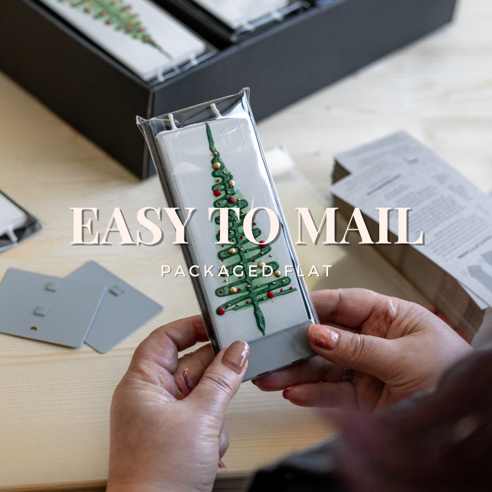 Flat Hand-Crafted 6" Candle - Watercolor Florals Birthday