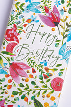 Flat Hand-Crafted 6" Candle - Watercolor Florals Birthday