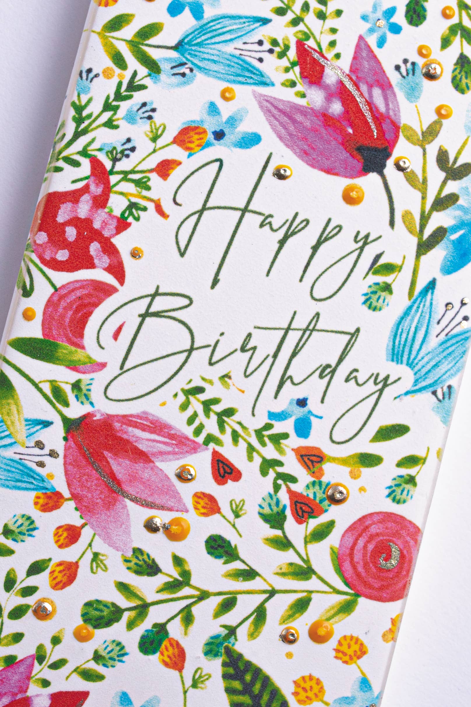 Flat Hand-Crafted 6" Candle - Watercolor Florals Birthday