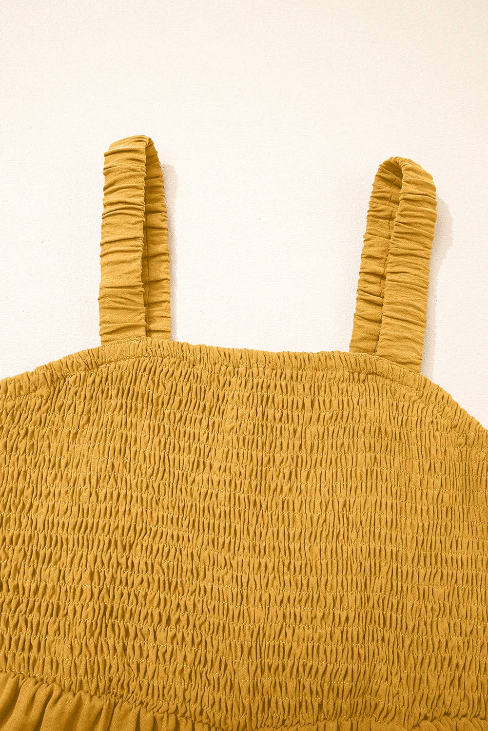 Smocked Wide Leg Jumpsuit with Pockets: Ginger