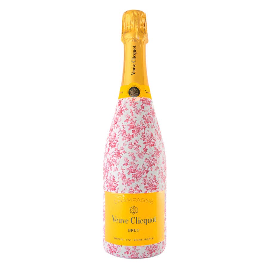 Bottle Wrap Grandmillenial Pink Floral - Champagne Collection