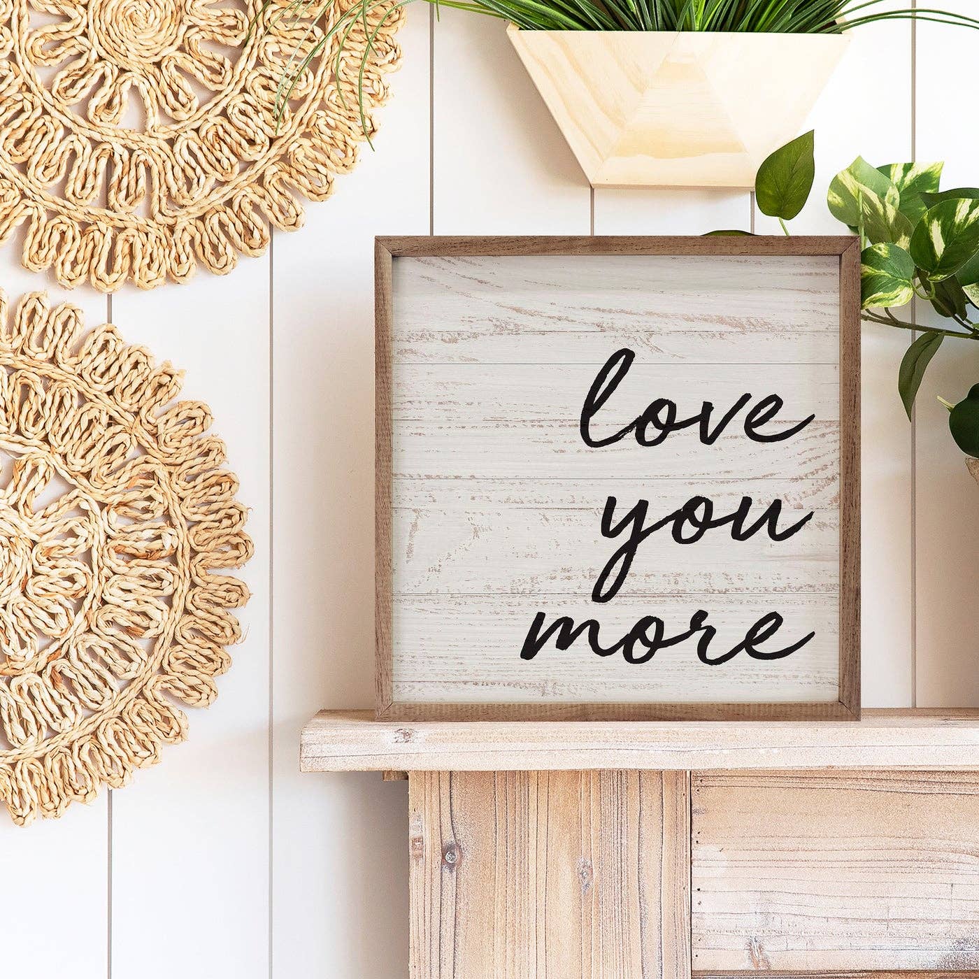 Love You More Whitewash: 4 x 4 x 1