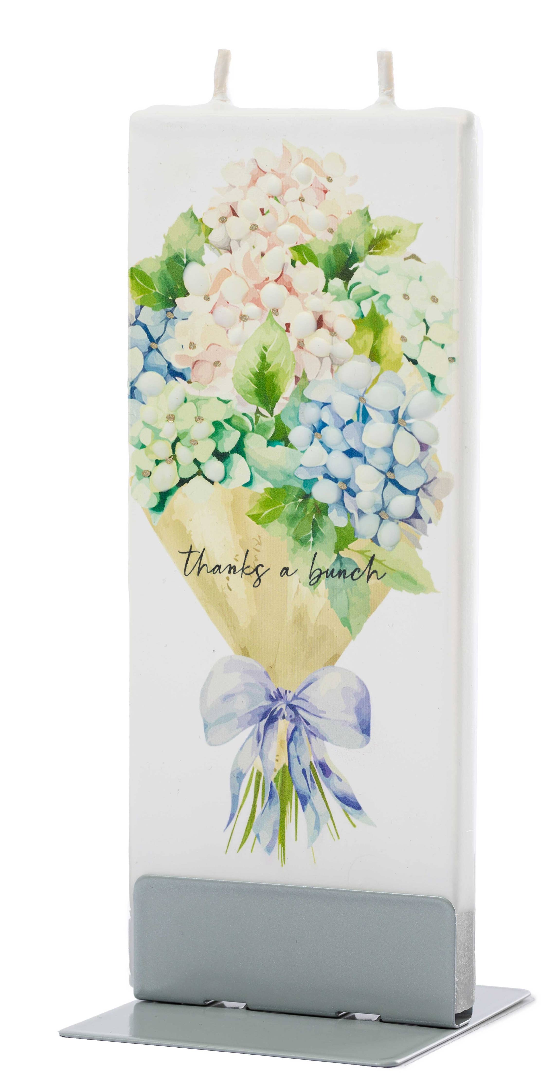 Flat Hand-crafted Candle Thanks a Bunch Hydrangea Bouquet