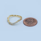 24K Gold Filled CZ Gradient Micro Paved Curved Ring