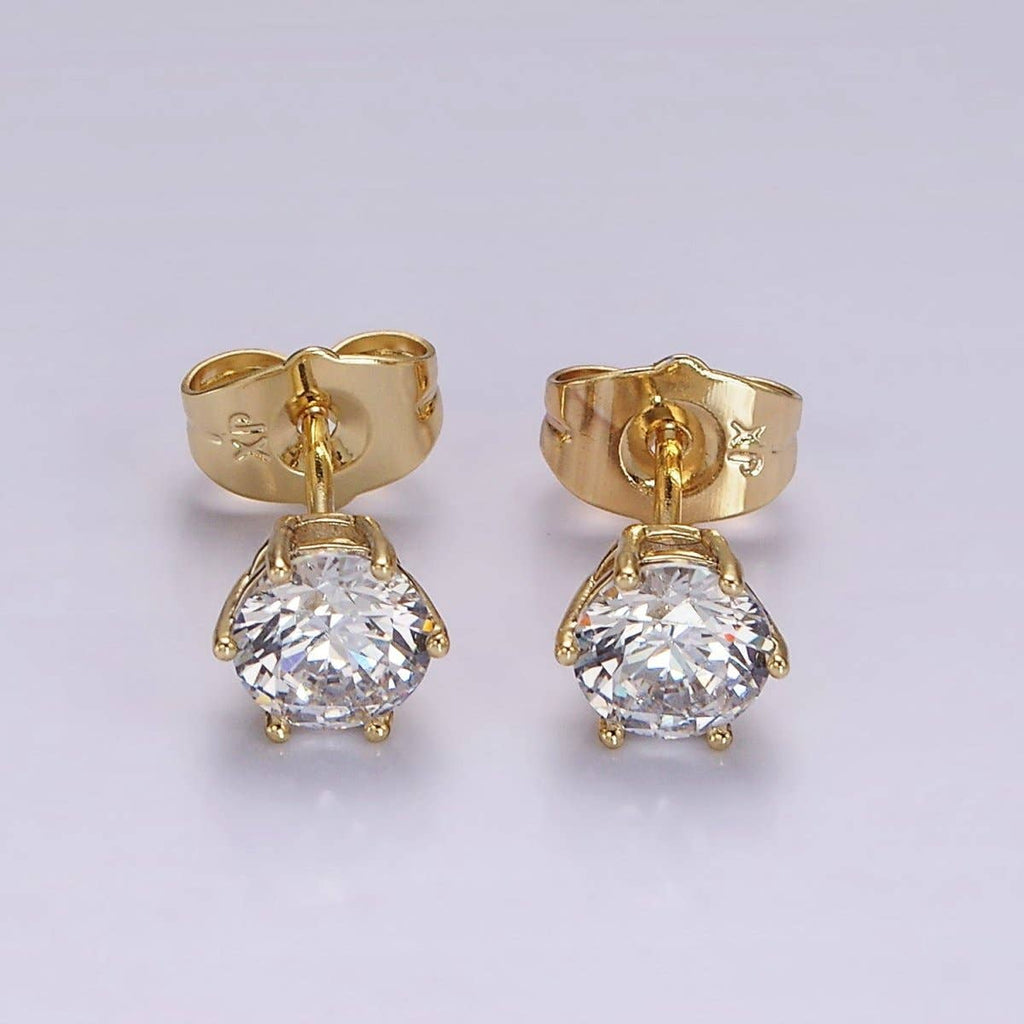14K Gold Filled Round Bezel Minimalist Stud Earrings