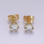 14K Gold Filled Round Bezel Minimalist Stud Earrings