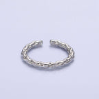 Dainty Gold Rope Ring Open Adjustable Silver