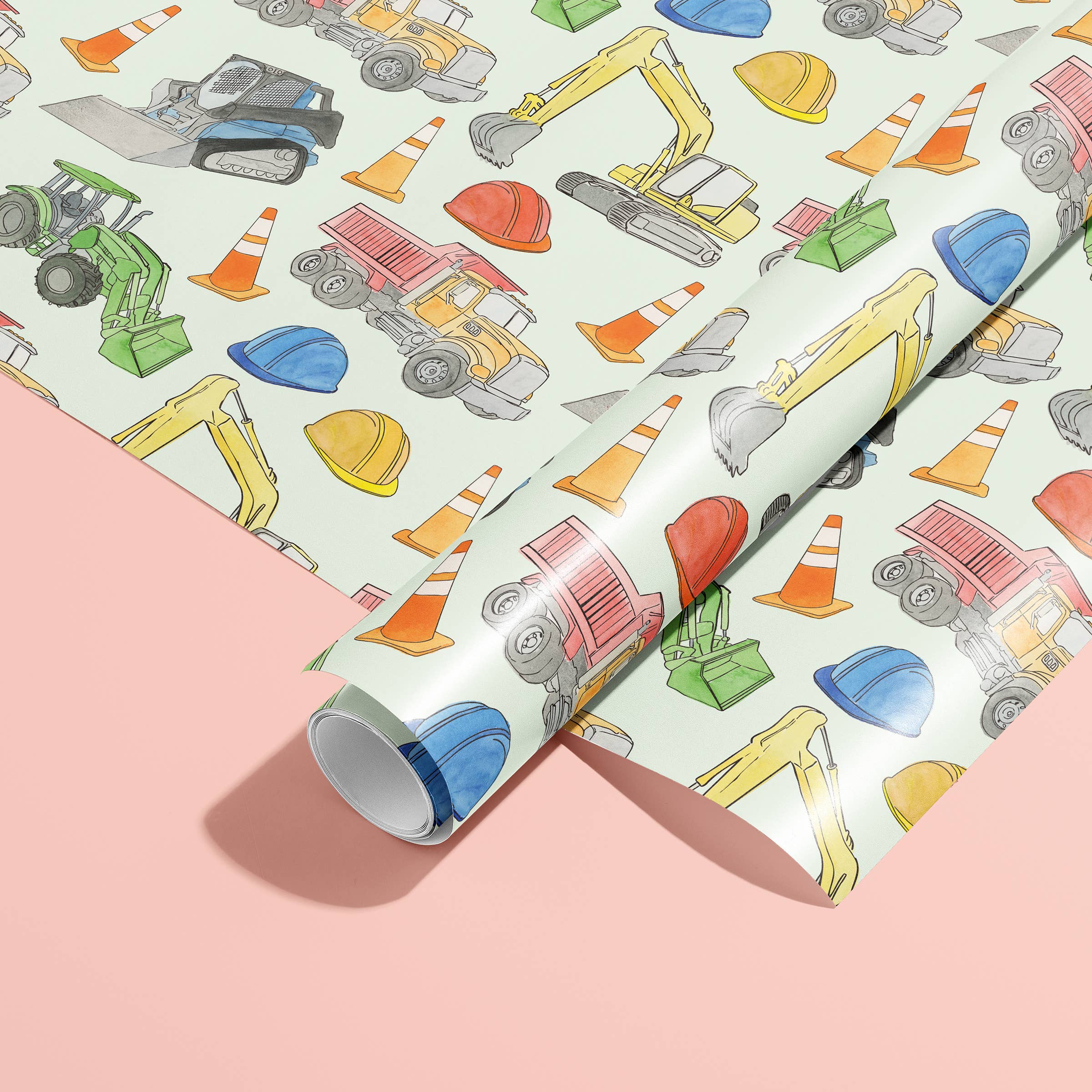 Construction Trucks Gift Wrap