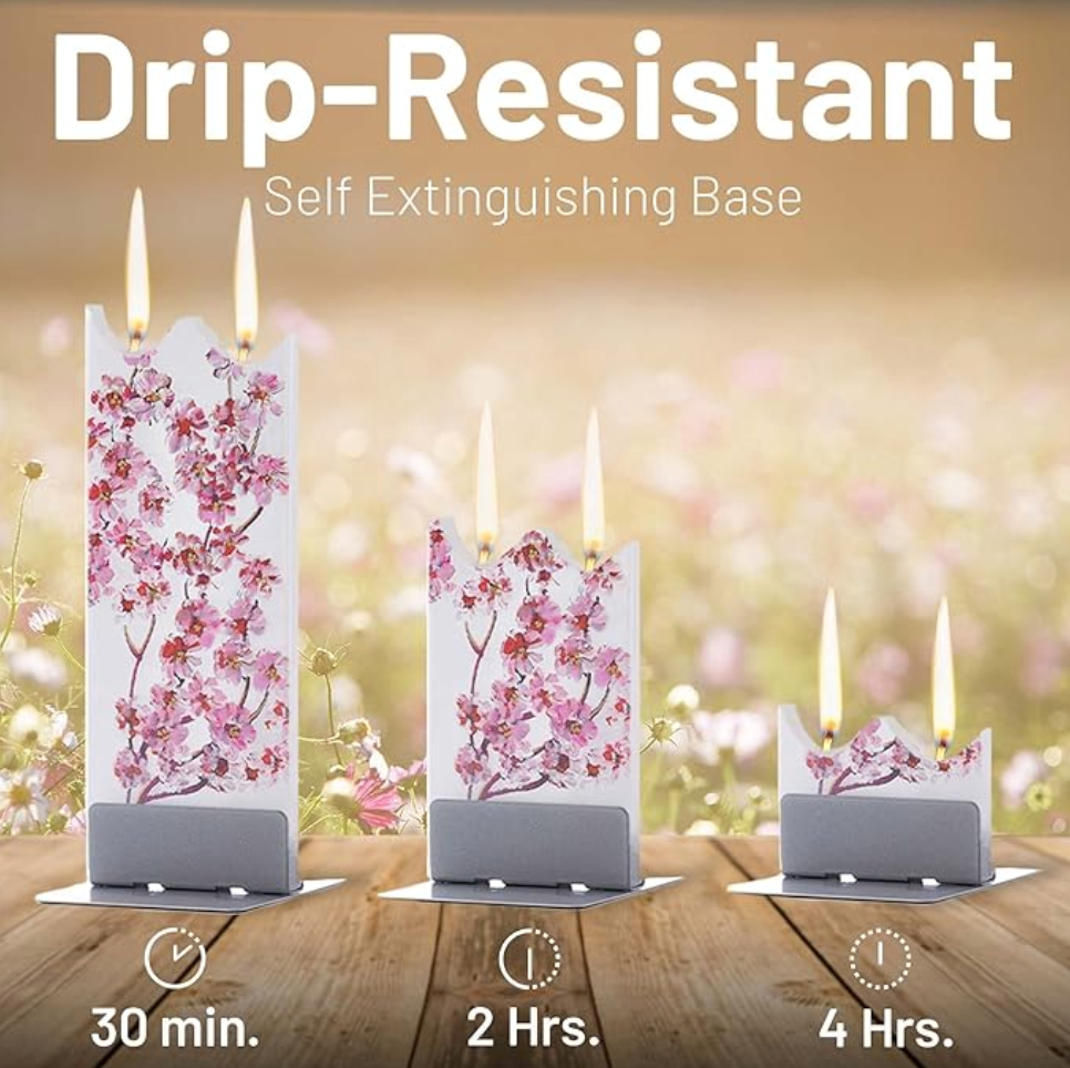 Flat Hand-Crafted 6" Candle - Watercolor Florals Birthday