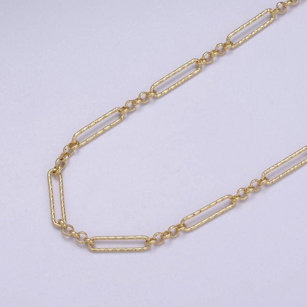 Dainty 24K Gold Filled Paper Clip Chain w/ bracelet