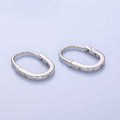 Sterling Silver CZ Oblong Hoops
