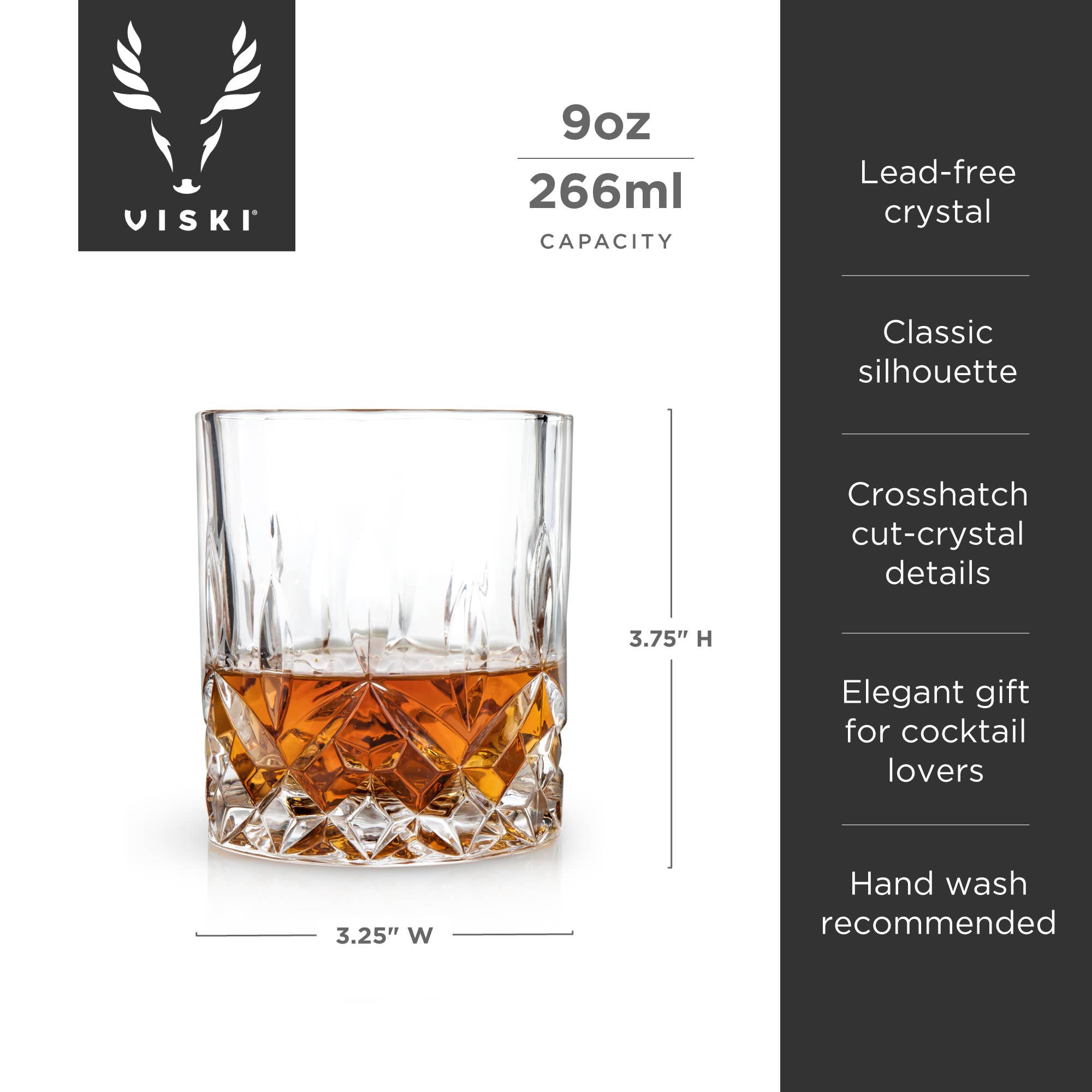 Admiral™ Vintage Style Crystal Tumblers Set of 2