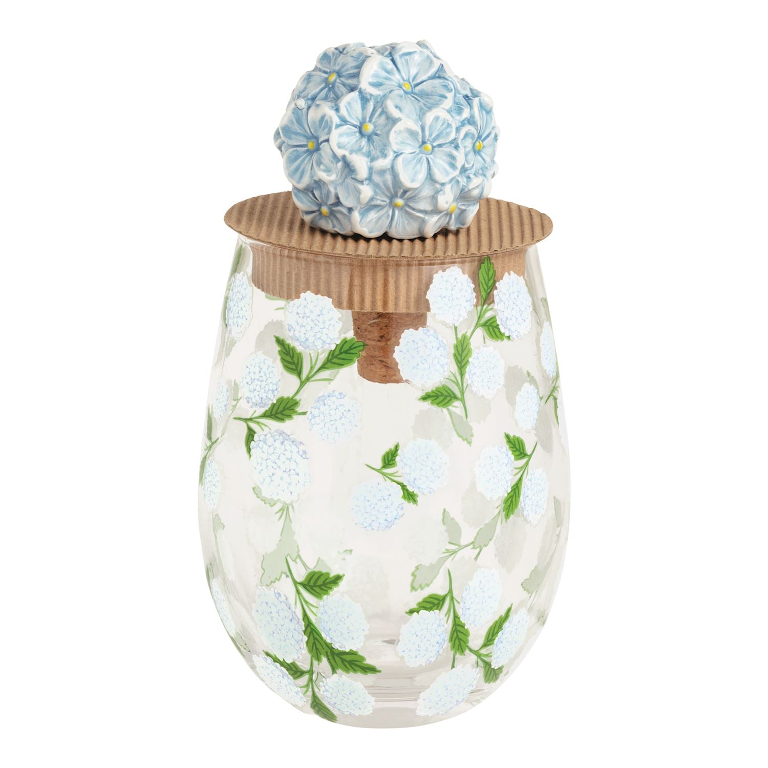 Floral Wine Glasses and Stopper