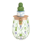 Floral Wine Glasses and Stopper