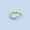 24K Gold Filled CZ Gradient Micro Paved Curved Ring