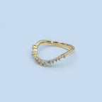24K Gold Filled CZ Gradient Micro Paved Curved Ring