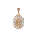 18k Gold Filled fleur de lis Pendant for Necklace Charm Micro Pave Medallion Pendant