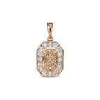 18k Gold Filled fleur de lis Pendant for Necklace Charm Micro Pave Medallion Pendant